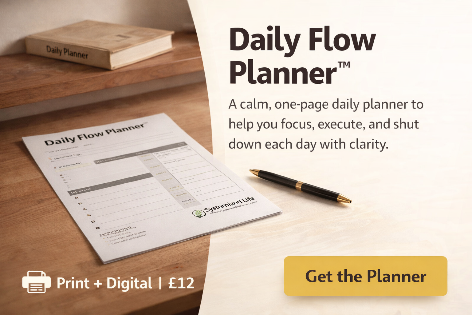 Daily Flow Planner – calm daily planner PDF