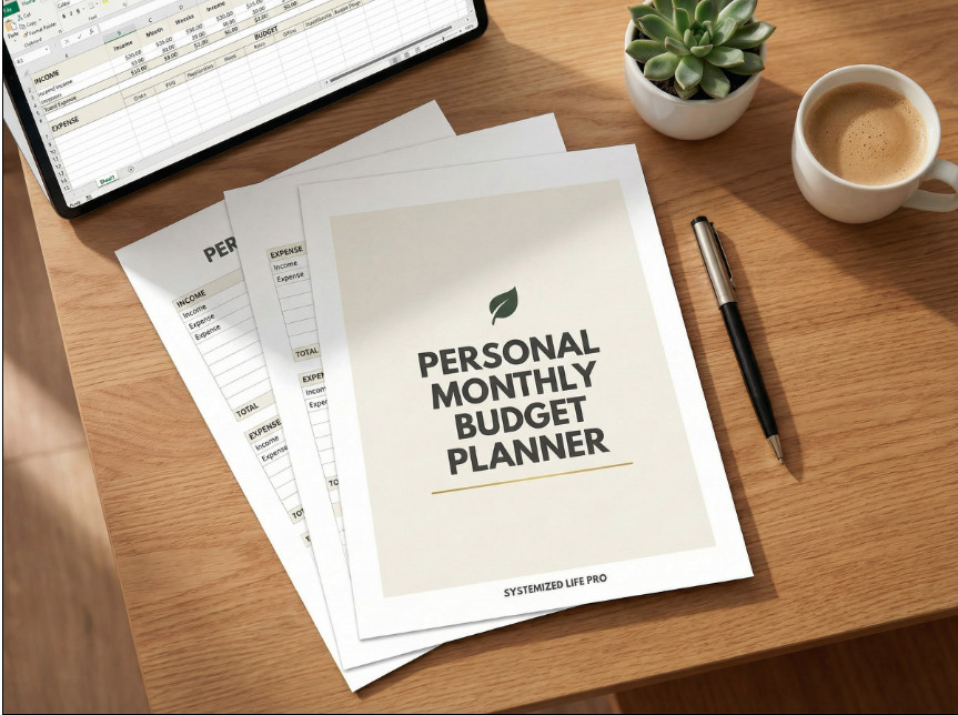 Personal Monthly Budget Planner by Systemized Life Pro